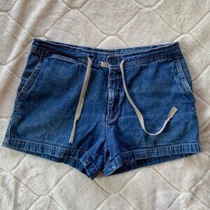 Vintage Authentic Bluesretro Jean Shorts with Waistband Tie